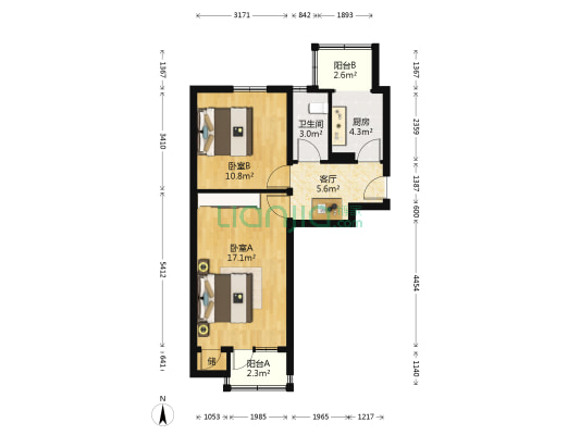 蒲黄榆四里 2室1厅1卫 59平方