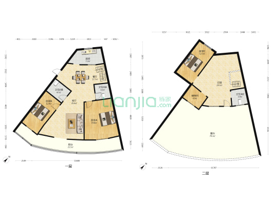 临江花苑 3室2厅3卫 133平方