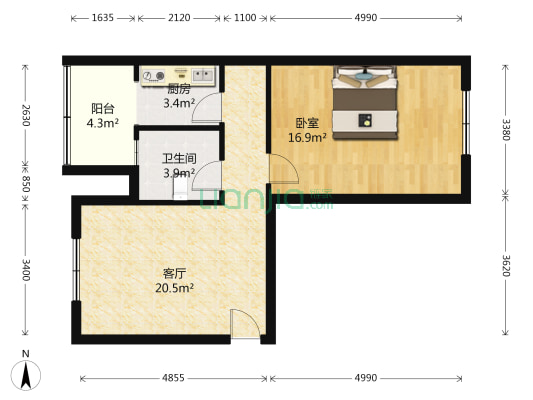 广阳里 1室1厅1卫 64平方