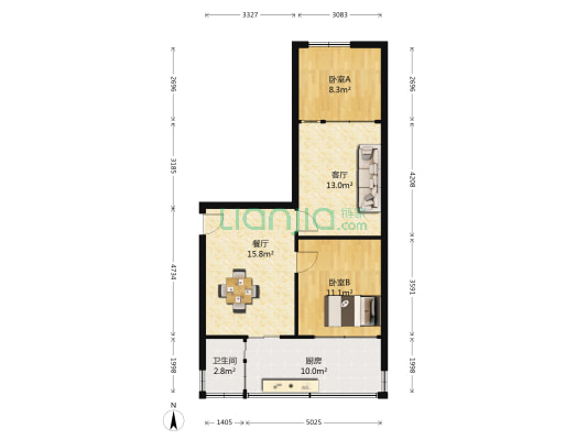 半边街51号 2室2厅1卫 54平方