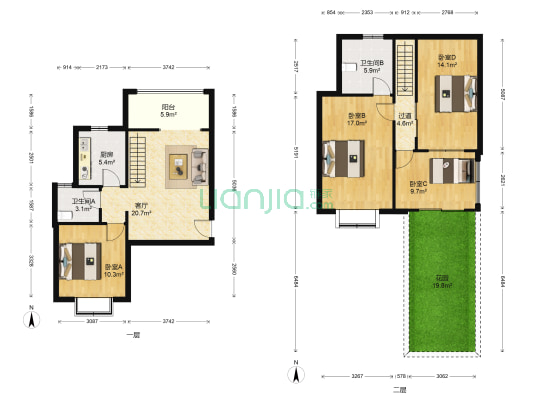 南丽湾 4室1厅2卫 86平方