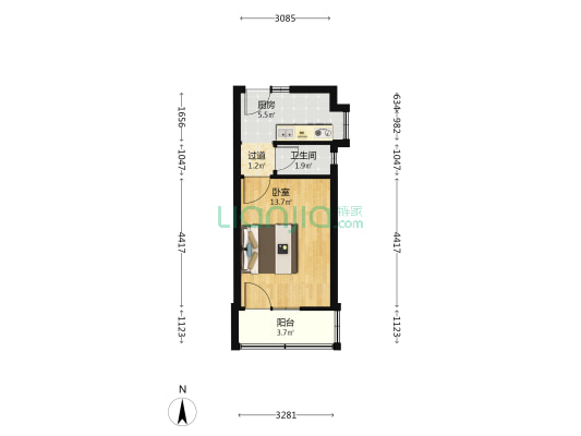 北门街 1室0厅1卫 29平方