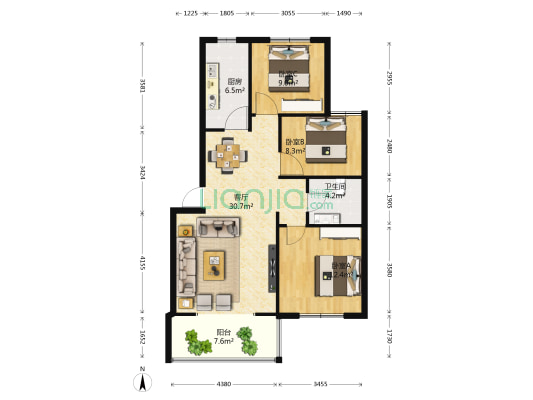 锦绣华城 3室1厅1卫 101平方