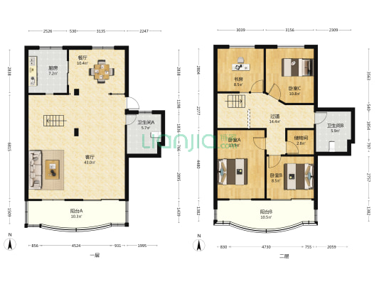東昇苑南区 4室2厅2卫 163平方