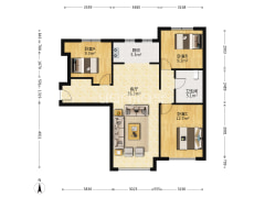 明厨明卫毛坯房南北通透三居室。-涿州鸿坤理想湾南区户型图