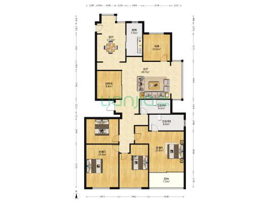 幸福里 5室2厅2卫 216平方