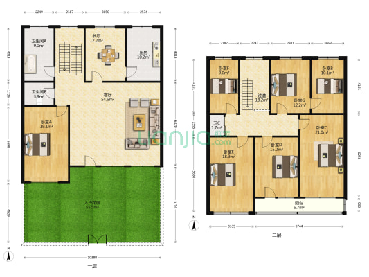 翔宇家园 7室2厅3卫 257平方