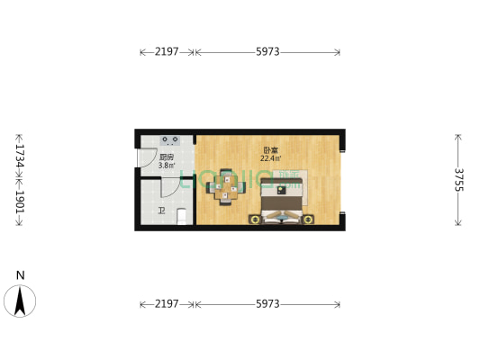 绿润名都 1室0厅1卫 47平方