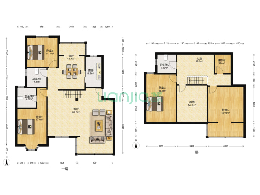 海港花园 4室2厅3卫 193平方