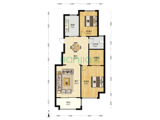 祥生·君庭 2室2厅1卫 99平方