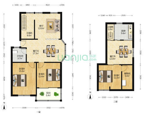 蒋家弄 3室3厅1卫 128平方