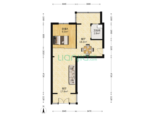 绿园街 1室2厅1卫 56平方