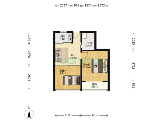 佳木斯路154弄 2室1厅1卫 42平方