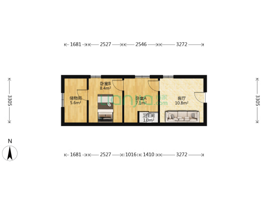 邾巷弄 2室1厅1卫 39平方