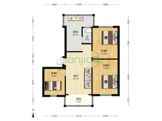 联安路235号 3室1厅1卫 78平方