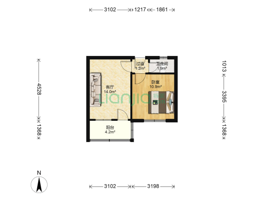 富民坊横街 1室1厅1卫 45平方
