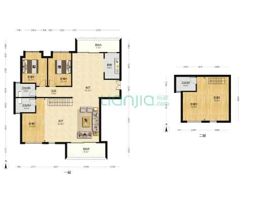 中信城开·东宸上品 5室2厅3卫 180平方