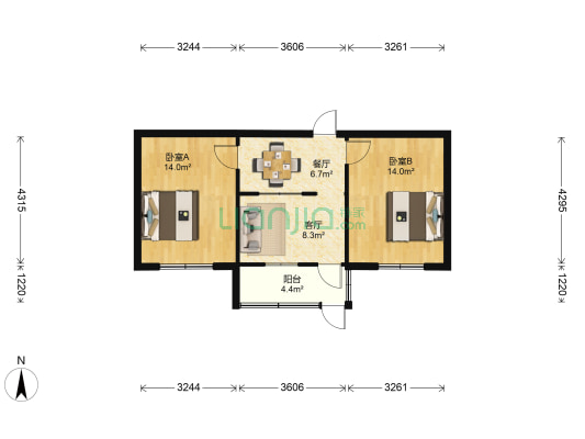 百姓弄小区 2室2厅0卫 74平方