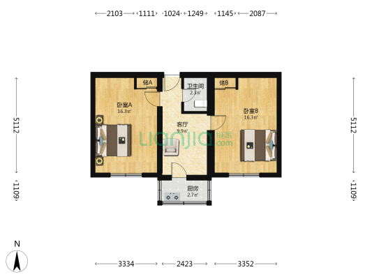 泳池路 2室1厅1卫 60平方
