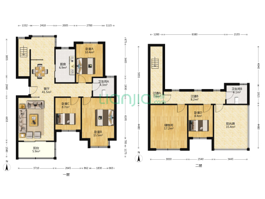 书香名苑 4室1厅2卫 158平方