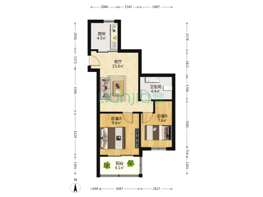 西湖区教师公寓 2室1厅1卫 68平方