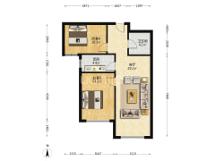 精装修 满二 中层 拎包入住 南向大2居 装修时间长-涿州K2狮子城南区户型图