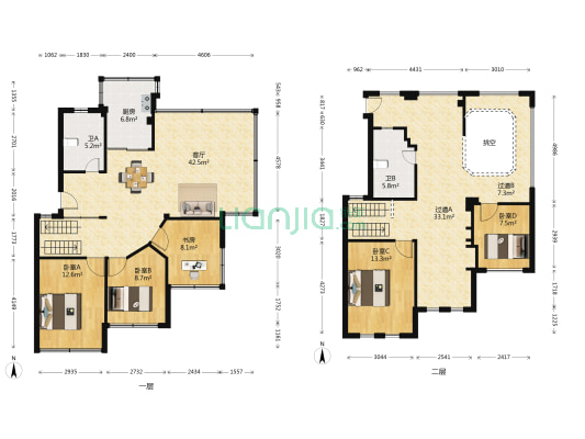 星辰四季 5室1厅2卫 182平方