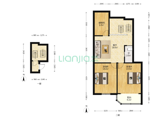 状元新村 2室1厅1卫 89平方