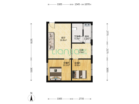 永红小区 2室1厅1卫 69平方