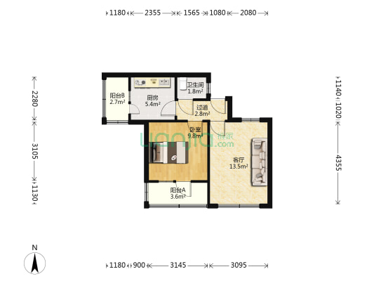 啤酒厂宿舍 1室1厅1卫 47平方