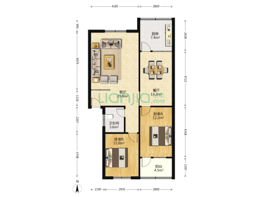 商业局宿舍 2室2厅1卫 101平方