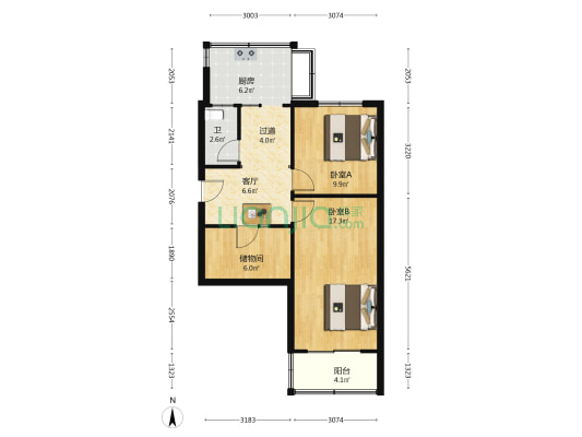 长安区煤机南街三建宿舍 2室1厅1卫 60平方