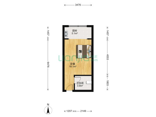 鼎源名座 1室0厅1卫 41平方