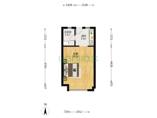 滴水湖馨苑创馨派 1室0厅1卫 41平方
