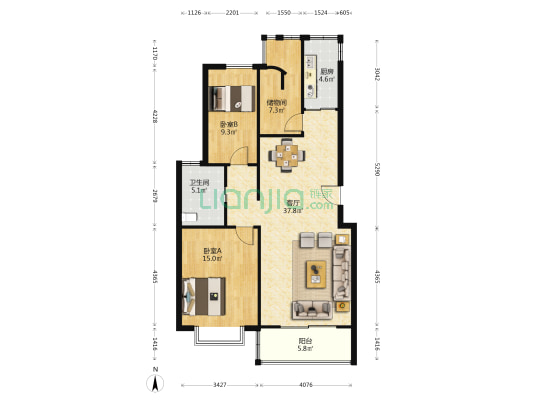 玉华东苑 2室1厅1卫 99平方