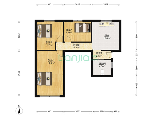 复元坊 3室0厅1卫 95平方