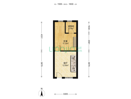 光福镇南街 1室1厅0卫 34平方