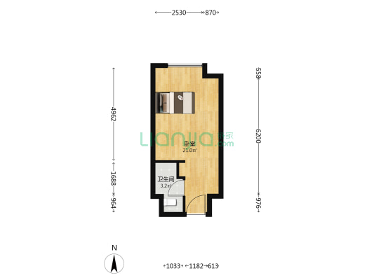 融创玖棠府公寓 1室0厅1卫 41平方