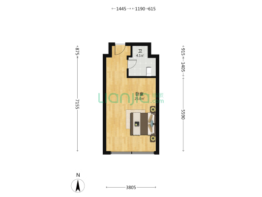 碧桂园臻湾国际 1室0厅1卫 47平方