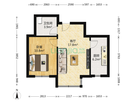 世百居洪湖湾 1室1厅1卫 50平方