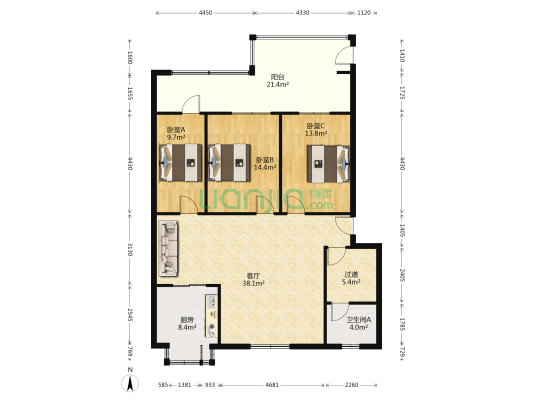 国家电网供电局家属院 3室1厅1卫 128平方