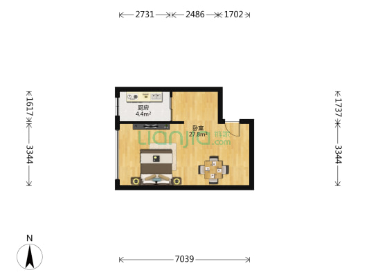 燕京总部基地（西区） 1室0厅0卫 48平方