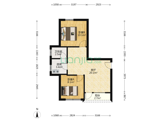 益利新村 2室1厅1卫 58平方