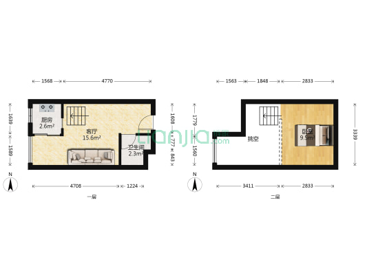 卓越中寰 1室1厅1卫 35平方