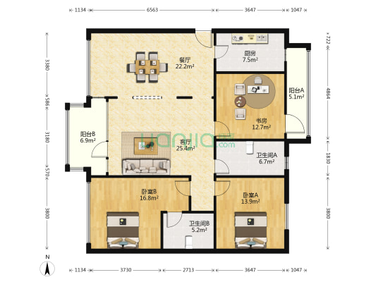 兴苑 3室2厅2卫 149平方