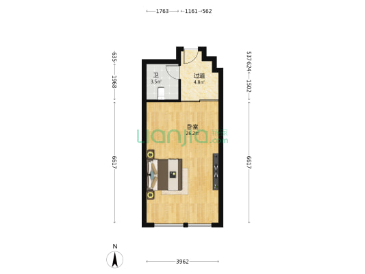 甘肃省商会大厦 1室0厅1卫 62平方