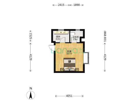 吉祥凤凰 1室0厅1卫 35平方