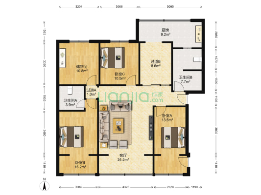 一环路西一段67号 3室1厅2卫 121平方