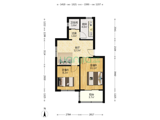 环东小区 2室1厅1卫 63平方