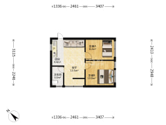 紫金广场精装两室带家具家电，9成新房-宜宾紫金广场户型图